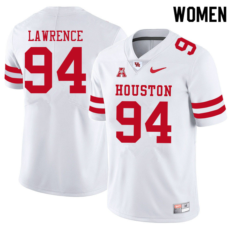 Women #94 Garfield Lawrence Houston Cougars College Football Jerseys Sale-White - Click Image to Close